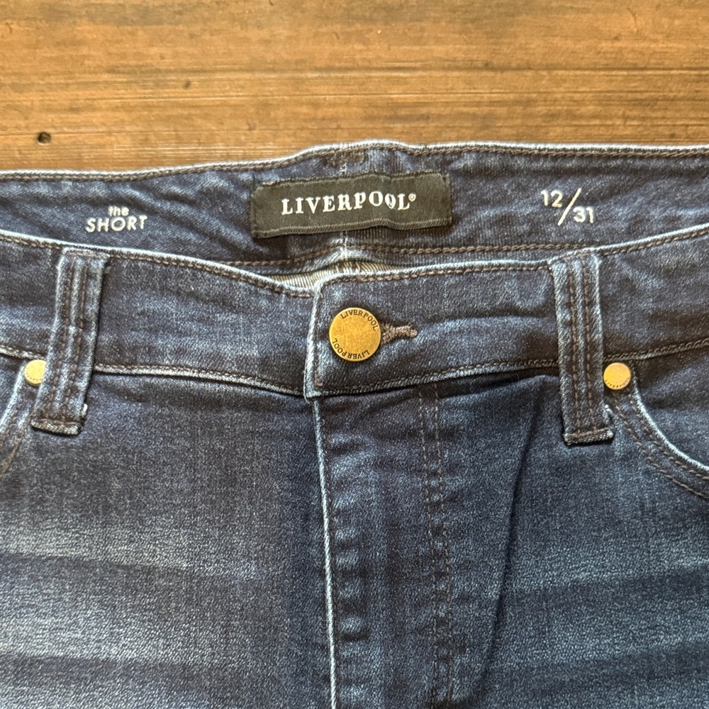 Liverpool Dark Blue Jean Shorts - Picture 2 of 3